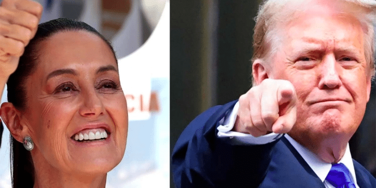 Trump amenaza a Sheinbaum con aranceles si no frena flujo de migrantes y drogas Trump amenaza a Sheinbaum con aranceles si no frena flujo de migrantes y drogas