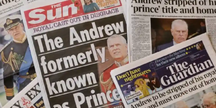 Celebra el Reino Unido la decisión de despojar a Andrés de su título