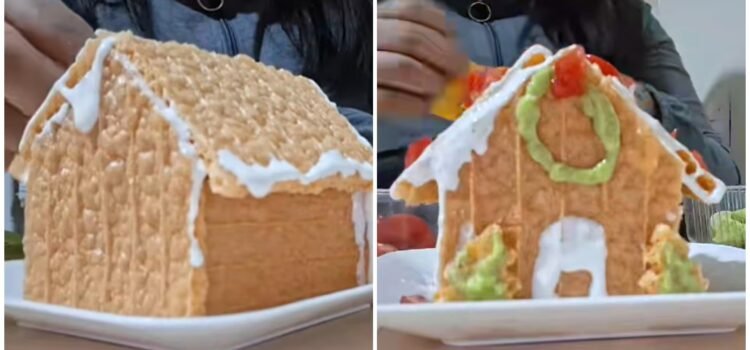 Casita navideña hecha con “chicharrón” se vuelve viral en TikTok